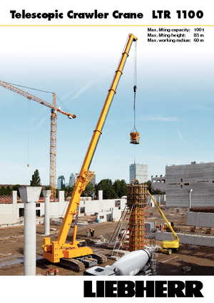 क्रॉलर क्रेन - टेलीस्कोपिक बूम Liebherr LTR 1100