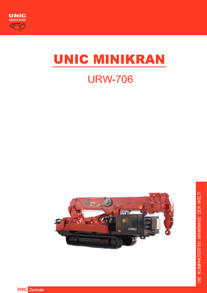 क्रॉलर क्रेन - टेलीस्कोपिक बूम UNIC URW-706