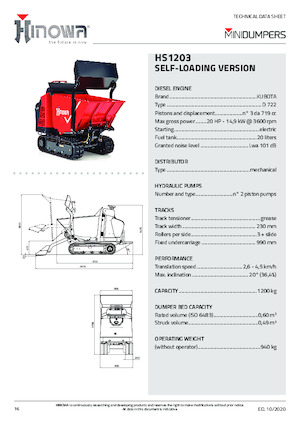 ट्रैक्ड डंपर Hinowa HS1203