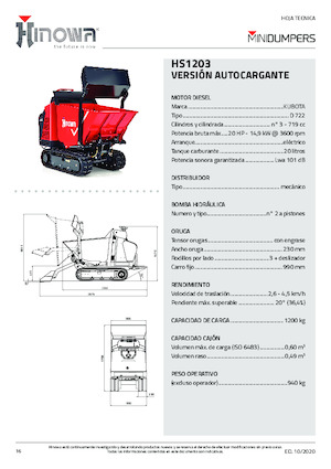 ट्रैक्ड डंपर Hinowa HS1203