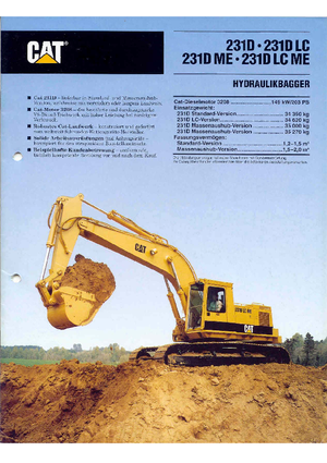 क्रॉलर एक्सकेवेटर Caterpillar 231 D LC