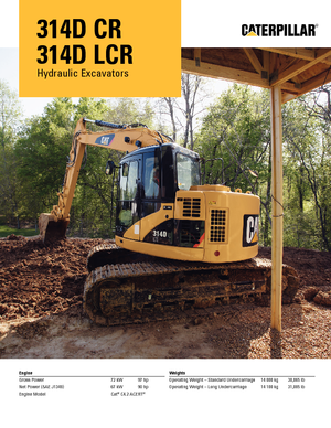 क्रॉलर एक्सकेवेटर Caterpillar 314D LCR