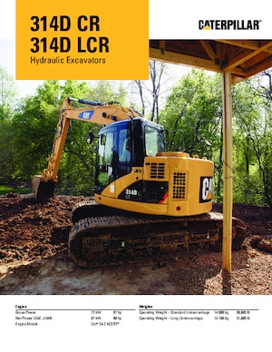 क्रॉलर एक्सकेवेटर Caterpillar 314D CR