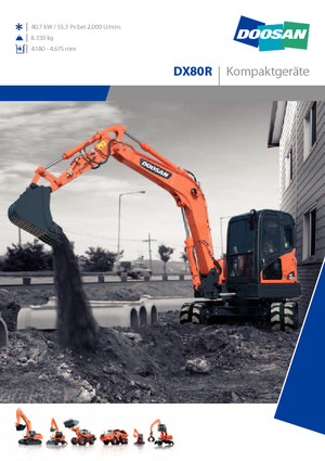 क्रॉलर एक्सकेवेटर Doosan DX 80 R