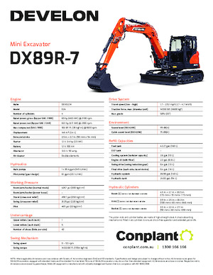 क्रॉलर एक्सकेवेटर Develon DX89R-7