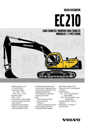 क्रॉलर एक्सकेवेटर Volvo EC210LC