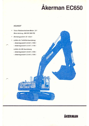 क्रॉलर एक्सकेवेटर Akerman-Volvo EC 650