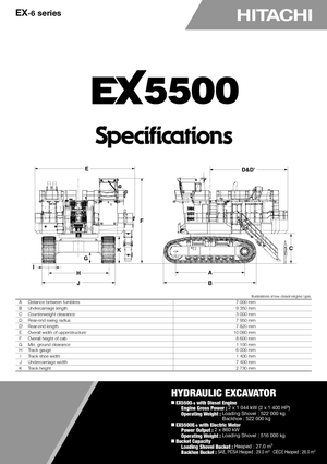 क्रॉलर एक्सकेवेटर Hitachi EX 5500-6