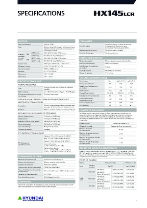 क्रॉलर एक्सकेवेटर Hyundai HX145LCR