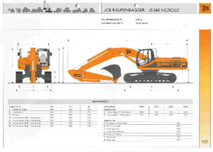क्रॉलर एक्सकेवेटर JCB JS 260 LC