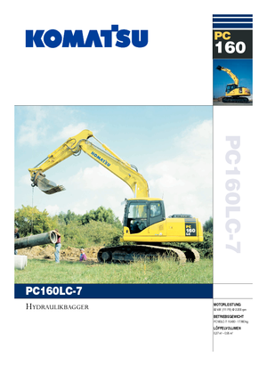 क्रॉलर एक्सकेवेटर Komatsu PC160LC-7