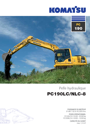 क्रॉलर एक्सकेवेटर Komatsu PC190-8 LC