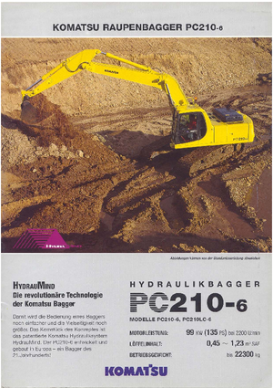 क्रॉलर एक्सकेवेटर Komatsu PC210LC-6 active Plus