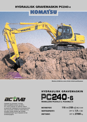 क्रॉलर एक्सकेवेटर Komatsu PC240LC-6 active Plus