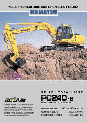 क्रॉलर एक्सकेवेटर Komatsu PC240LC-6 active Plus