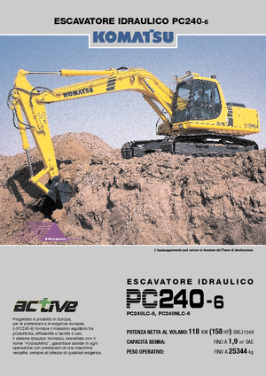 क्रॉलर एक्सकेवेटर Komatsu PC240LC-6 active Plus