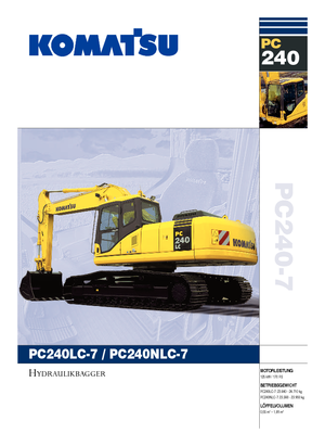 क्रॉलर एक्सकेवेटर Komatsu PC240LC-7