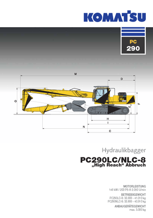 क्रॉलर एक्सकेवेटर Komatsu PC290NHRD-8