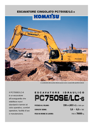 क्रॉलर एक्सकेवेटर Komatsu PC750SE-6