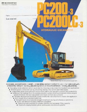 क्रॉलर एक्सकेवेटर Komatsu PC200LC-3