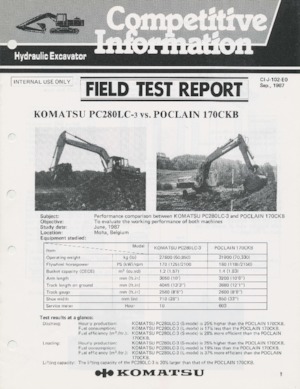 क्रॉलर एक्सकेवेटर Komatsu PC280LC-3