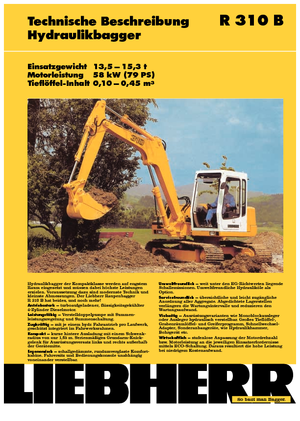 क्रॉलर एक्सकेवेटर Liebherr R 310 B
