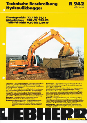 क्रॉलर एक्सकेवेटर Liebherr R 942 Litr. V