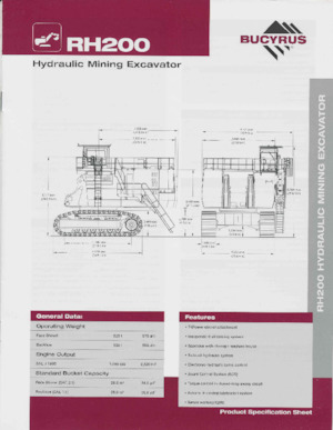 क्रॉलर एक्सकेवेटर Bucyrus RH200
