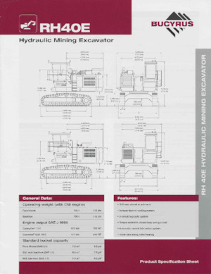 क्रॉलर एक्सकेवेटर Bucyrus RH40E