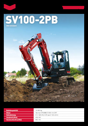 क्रॉलर एक्सकेवेटर Yanmar SV100-7-2PB 