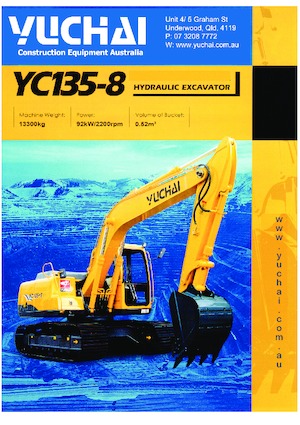 क्रॉलर एक्सकेवेटर Yuchai YC135-8 