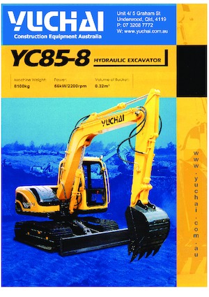 क्रॉलर एक्सकेवेटर Yuchai YC85-8 