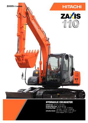 क्रॉलर एक्सकेवेटर Hitachi ZX 110-3