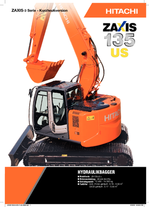 क्रॉलर एक्सकेवेटर Hitachi ZX 135 US-3