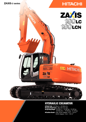 क्रॉलर एक्सकेवेटर Hitachi ZX 180 LC-3
