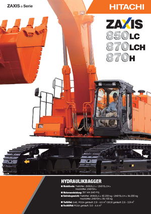 क्रॉलर एक्सकेवेटर Hitachi ZX 870 LCH-3