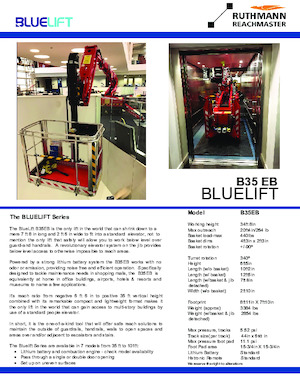 क्रॉलर आर्टिकुलेटिंग बूम लिफ्ट Ruthmann BLUELIFT B35 EB