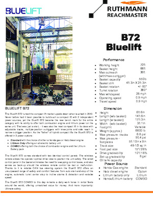 क्रॉलर आर्टिकुलेटिंग बूम लिफ्ट Ruthmann BLUELIFT B72
