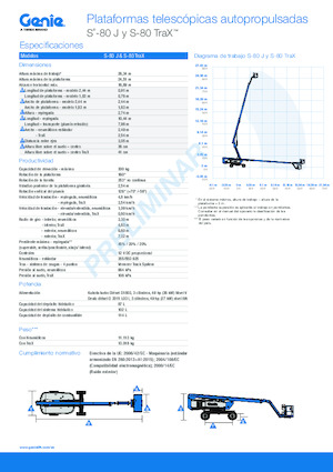 क्रॉलर टेलीस्कोपिक बूम लिफ्ट Genie S-80 J TraX