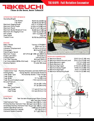 क्रॉलर एक्सकेवेटर Takeuchi TB 280 FR
