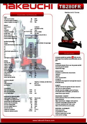 क्रॉलर एक्सकेवेटर Takeuchi TB 280 FR