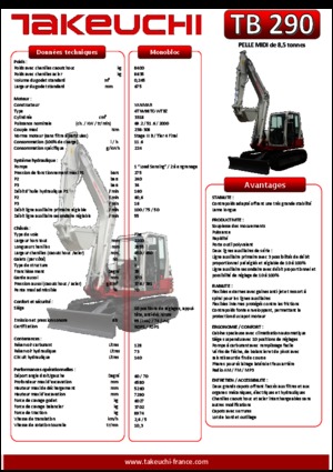 क्रॉलर एक्सकेवेटर Takeuchi TB290