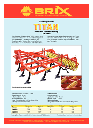 कल्टीवेटर Brix Titan 400 FA RPW Ø 600