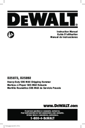 डिमोलिशन हैमर और ब्रेकर DEWALT D25892K