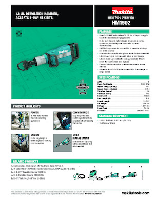 डिमोलिशन हैमर और ब्रेकर Makita HM1502