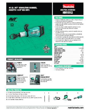 डिमोलिशन हैमर और ब्रेकर Makita HM1512