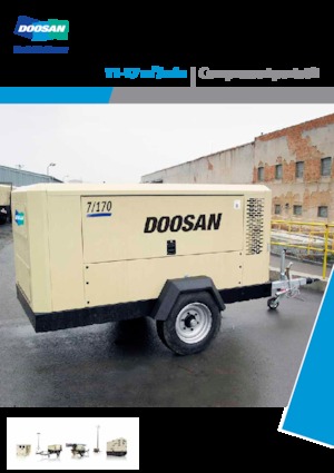 पोर्टेबल एयर कंप्रेसर - डीजल, इलेक्ट्रिक, गैसोलीन Doosan 7/170