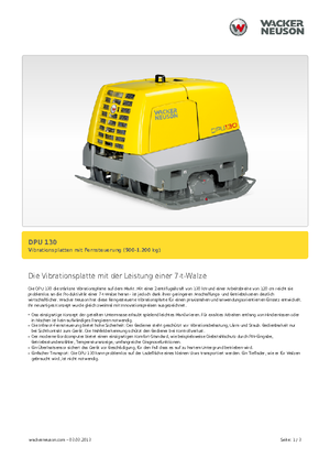 रिवर्सिबल वाइब्रेटरी प्लेट कॉम्पेक्टर Wacker Neuson DPU130Le