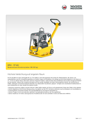 रिवर्सिबल वाइब्रेटरी प्लेट कॉम्पेक्टर Wacker Neuson DPU3750Hets