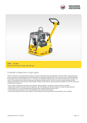 रिवर्सिबल वाइब्रेटरी प्लेट कॉम्पेक्टर Wacker Neuson DPU3750Hets